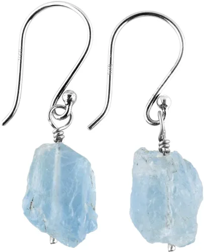 Miniatura 9 de Aretes colgantes de cristal crudo para mujeres y niñas Joyas de piedras preciosas naturales Joyas de piedra natal Plata de ley 925 Aretes