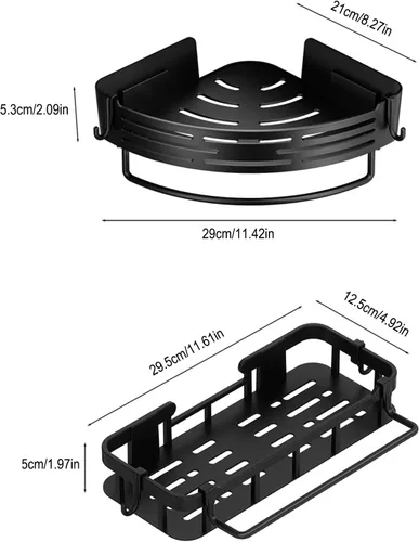 Miniatura 2 de Paquete de 3, 11.42 x 8.27 x 2.09 pulgadas, organizador de cocina triangular para ducha, organizador de baño, organizador de baño, impermeable