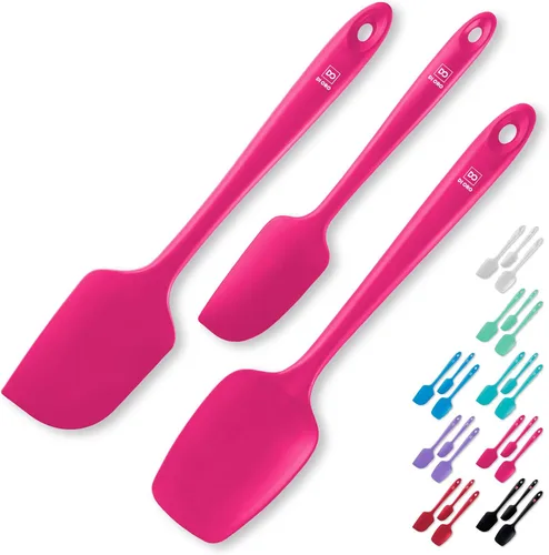 DI ORO Juego de espátulas de silicona – Espátulas de cocina de goma para hornear, cocinar y mezclar – Resistente al calor a 600 °F y libre de BPA
