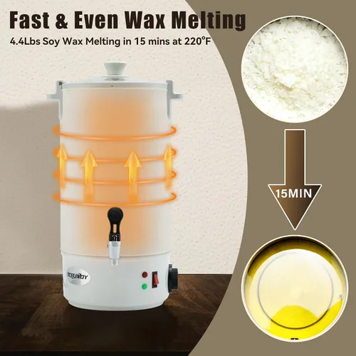 Miniatura 3 de TCFUNDY Olla de fusión de cera para hacer velas, 10 L, olla eléctrica antiadherente para cera de velas, 10 L, kit de fabricación de velas para Blanco