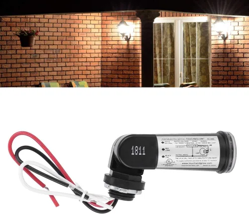Miniatura 4 de Fdit Interruptor de control de sensor de fotocélula para exteriores, con cable duro, control de luz ocular con sensor fotoeléctrico, sensor de luz