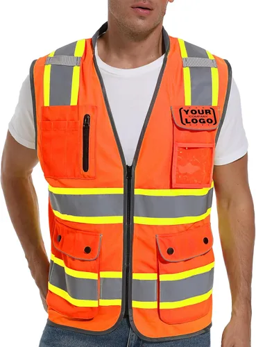 Miniatura 13 de ArcRidge Chaleco de seguridad reflectante para hombres y mujeres, chaleco de construcción de alta visibilidad, tiras reflectantes de doble tono