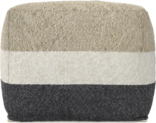 Miniatura 5 de SIMPLIHOME Claudette - Puf cuadrado de 18 pulgadas de ancho tapizado de tela acrílica otomana en multicolor, taburete bohemio, puf decorativo