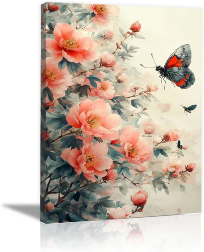 ZUMOOO Vintage Flower Wall Art Wonderful For Modern Living Room, Bathroom, Apartment, Kitchen, Classroom, Home Office Interior Stylish Wall