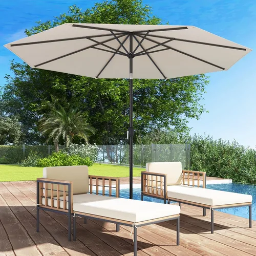 Miniatura 2 de HAPPYGRILL 9FT Patio Umbrella Outdoor, Outdoor Table Umbrella w/Push Button Tilt and Crank,Sturdy Ribs, Sun Canopy Market Umbrellas for Patio Pool