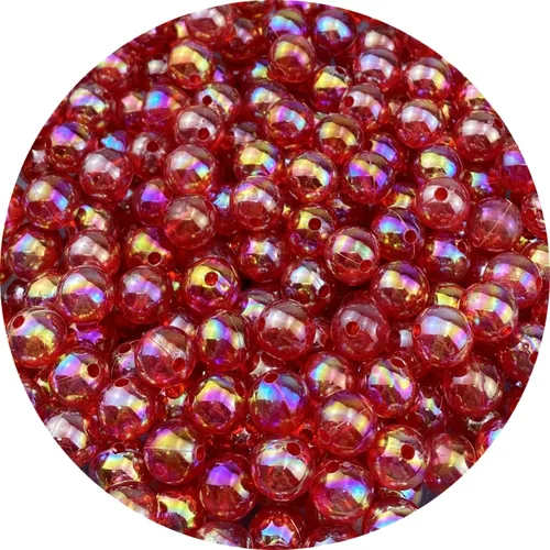 Miniatura 11 de 1000 piezas de cuentas redondas de acrílico de 6 mm, colores AB, cuentas espaciadoras redondas para aretes, pulseras, collares, llaveros, joyería