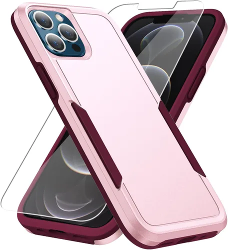 Miniatura 27 de Funda para iPhone 12 Pro Max, con protector de pantalla, [probada contra caídas de grado militar], resistente, resistente, a prueba de golpes