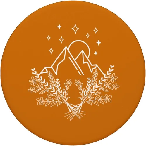 Miniatura 3 de Mountains Peaks Abstract Outdoor Nature Landscape Orange PopSockets intercambiables PopGrip