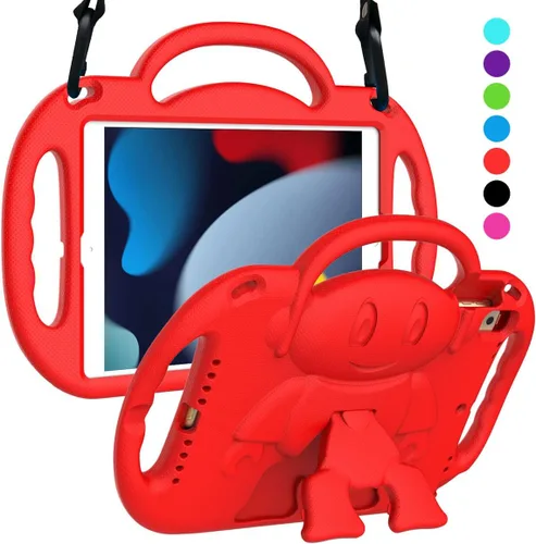 Miniatura 10 de SUPLIK Funda para niños para iPad de 9ª/8ª/7ª generación (10.2 pulgadas, 2021/2020/2019), Funda resistente a niños para iPad de 10.2" con asa