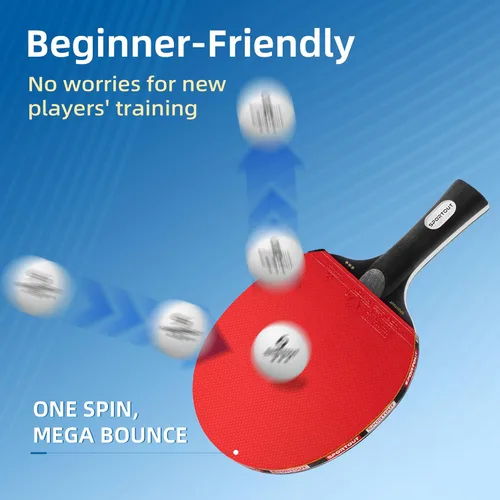 Miniatura 3 de Sportout Juegos de palas de ping pong, remo portátil de tenis de mesa con pelotas, estuche de almacenamiento de primera calidad, raqueta de tenis