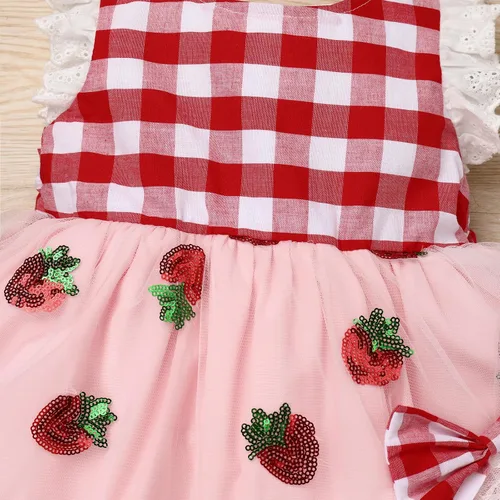 Miniatura 4 de Vestido de tul para bebé niña de 1er cumpleaños, diseño de vaca, mariposa, fresa, sesión de fotos