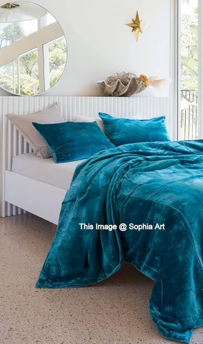 Miniatura 54 de Sophia-Art - Juego de 3 piezas de ropa de cama de terciopelo de rayón ultra lujo, funda de edredón boho de un solo color, funda de colcha