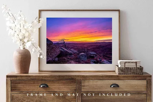 Miniatura 4 de Great Plains Photography Print (Not Framed) Picture of Vivid Sunset from Summit of Mount Scott in Wichita Mountains in Oklahoma Western Wall Art