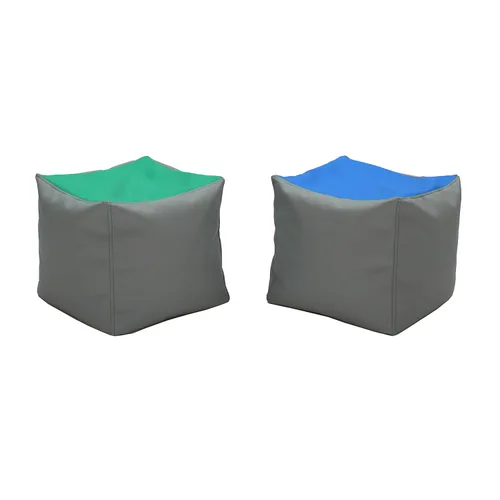 FDP SoftScape Pufs cuadrados de 14 pulgadas para niños, otomano decorativo multiusos, asiento o reposapiés, ideal para espacios pequeños, sala de