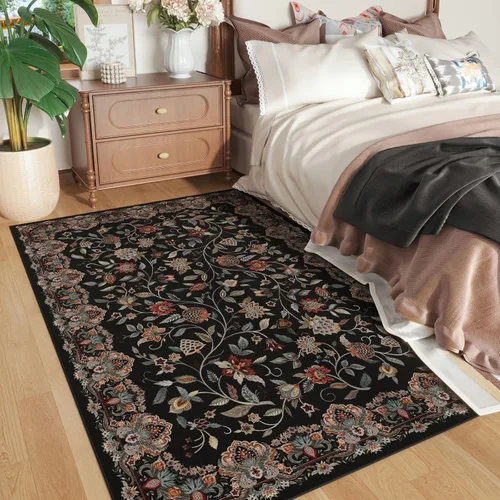 Miniatura 71 de Rugcomf Alfombras Vintage Paisley para Sala de Estar 5' x 7' - Alfombra de Área Lavable a Máquina, Alfombra Floral Antideslizante de Pelo Bajo