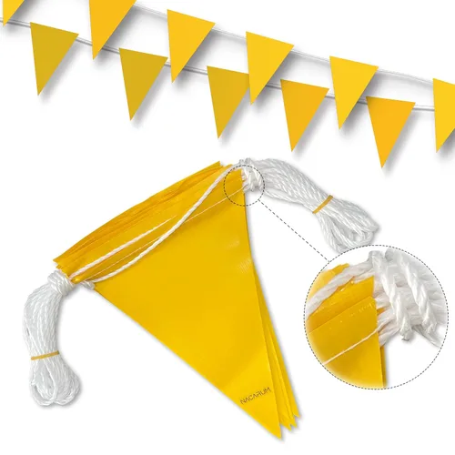 Miniatura 11 de Banderas de marcado perimetral naranja fluorescente OSHA (cadena de 102 pies) Advertencia de áreas peligrosas, control de tráfico. Marcado de sitios