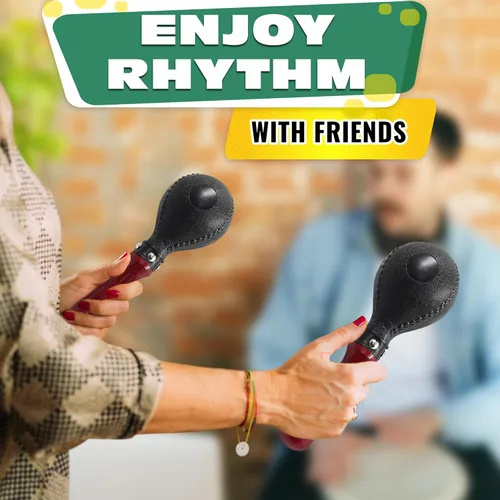 Miniatura 5 de 2 piezas de maracas para adultos – Instrumento de percusión duradero de 10.2 pulgadas, bueno para música mexicana, fiestas y actuaciones