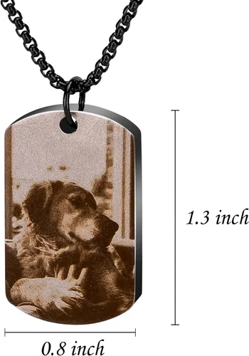 Miniatura 2 de Fanery Sue Collar personalizado para cenizas de mascotas para perros y gatos, foto y texto personalizados, regalo de condolencia, regalo de cremación