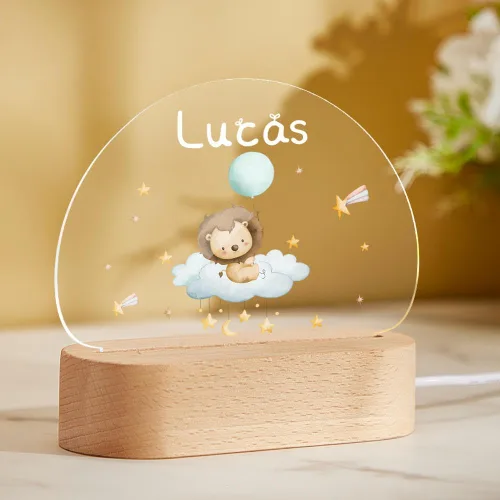 Miniatura 17 de VEELU Regalos personalizados para niños, luz nocturna con nombre personalizado con lindos animales, lámpara LED acrílica para bebé, regalo
