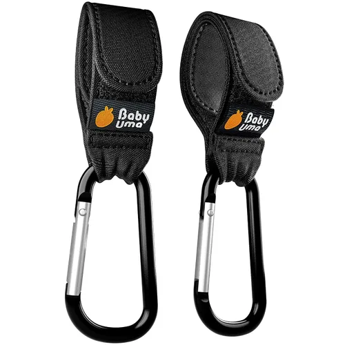 Miniatura 8 de Baby Uma Ganchos de cochecito para bolsas (paquete de 2) – Clips y ganchos universales para cochecito, antideslizantes con apertura con una sola