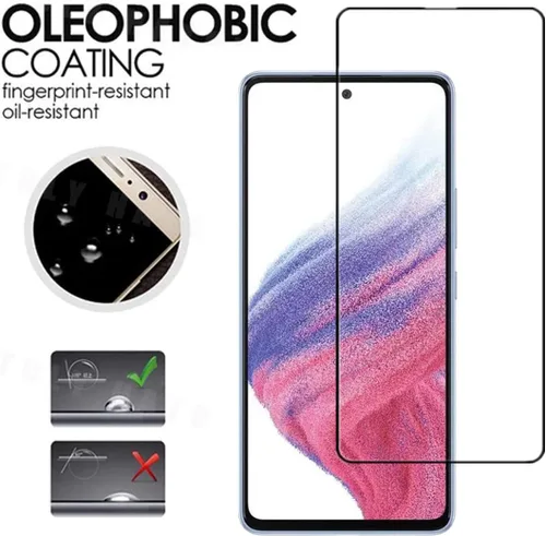 Miniatura 4 de Protector de pantalla de cobertura completa para Galaxy A53 5G, 2 unidades, seda negra, antiarañazos, fácil de instalar, película protectora