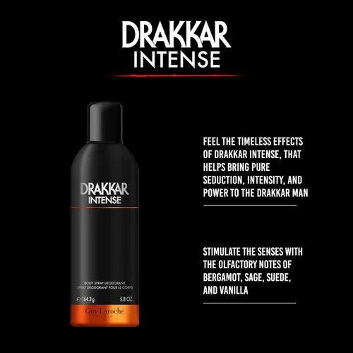 Miniatura 2 de Guy Laroche Drakkar - Spray corporal intenso, seductor e irresistible, fragancia Ambery Fougere, colonia para hombre de larga duración, spray