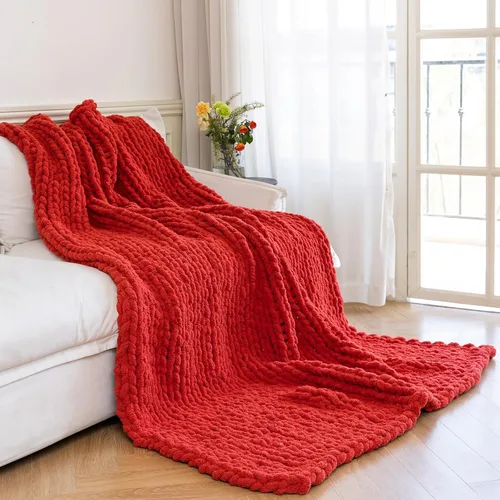 Miniatura 13 de Manta de Punto Grueso - Manta de Tiro Suave y Acogedora de Lujo 40 * 50, Manta 100% Tejida con Nudo de Cuerda para Sofá, Sofá, Decoración del Hogar