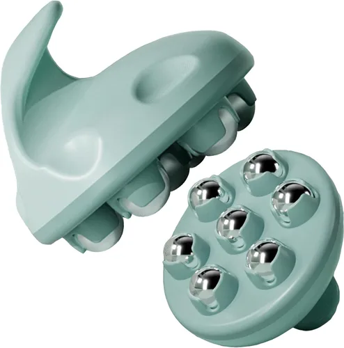 WMM Masajeador de Mano, Herramienta de Masaje Corporal Completo con Masajeador de Bola de Rodillos Manual de 360 Grados para Alivio del Dolor de