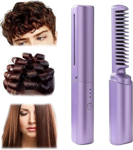 Miniatura 7 de Peine de peluquería de cerámica, cabello suave, sin encrespamiento en cualquier momento y en cualquier lugar, domina el encrespamiento y alisa tu