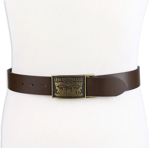 Miniatura 5 de Levis Cinturón de cuero para hombre con hebilla de placa Negro