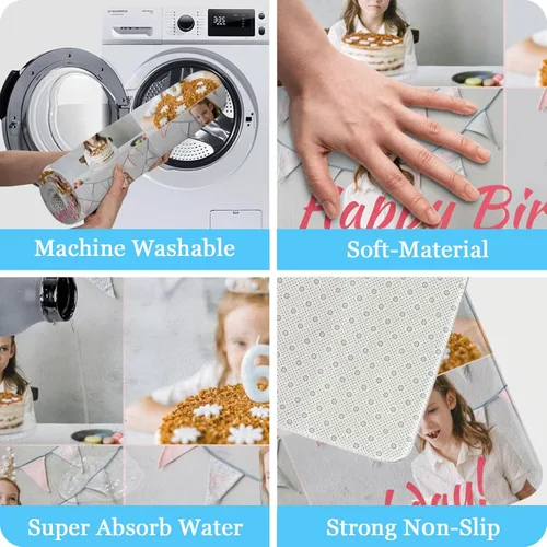 Miniatura 6 de Tapete personalizado para puerta con imagen, logotipo, nombre, texto, antideslizante, lavable, rectangular, personalizable con estampado, tapete