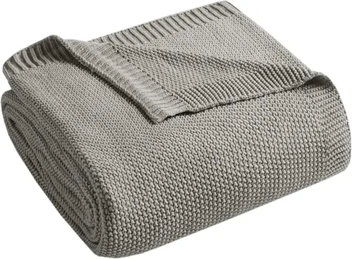 Miniatura 23 de INK+IVY Manta de punto Bree para cama, sofá y sillón, ligera, transpirable, suave y acogedora para verano, tamaño King (108 x 90 pulgadas)