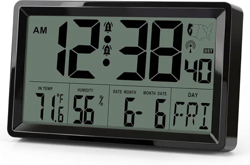 Miniatura 7 de QPEUIM Reloj de Pared de 12 Pulgadas Relojes de Pared Sin Tictac Operado con Batería con Esfera Estereoscópica Movimiento Ultra Silencioso de Cuarzo