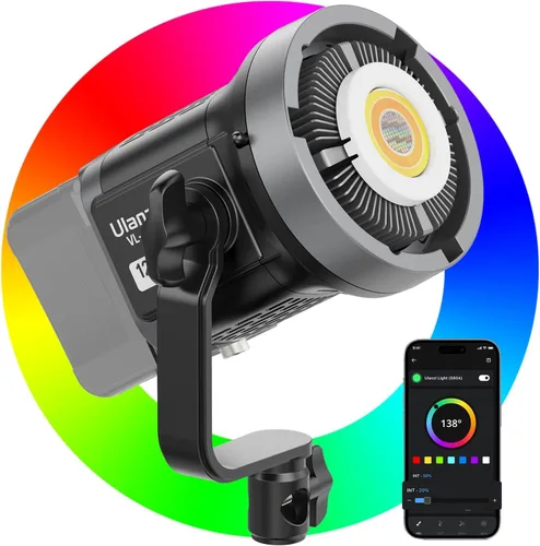 ULANZI Luz de Video, Luz de Video LED RGB de 120W COB de Relleno de Color con Salida Continua de Iluminación con Control por APP, 2700K-6500K 20