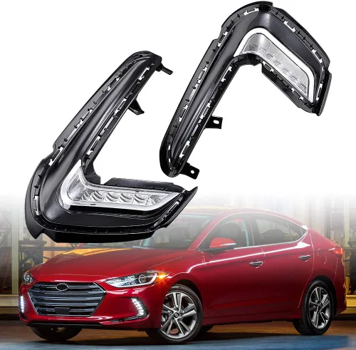 Miniatura 8 de Astra Depot Luz LED de circulación diurna izquierda derecha DRL lámpara antiniebla con señal de giro secuencial compatible con Hyundai Elantra 6ª