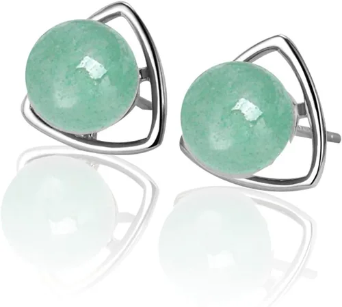 Miniatura 29 de Jade Earrings Studs,Green Jade Earrings for Women,925 Sterling Silver Earrings Studs for Sensitive Ears,Handmade Jade Earrings for Birthday