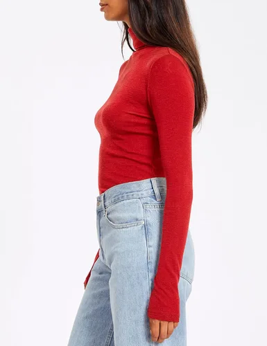 Miniatura 3 de SUNBS Camisas de manga larga de cuello alto para mujer, 3 piezas, cuello alto, moda de otoño, 2023, ajuste delgado, ropa interior térmica de invierno