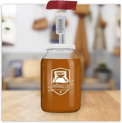 Miniatura 3 de Junta hermética de tapa de fermentación estándar de un galón con esclusa de aire, convierte el frasco de un galón en un fermentador – Kombucha dura