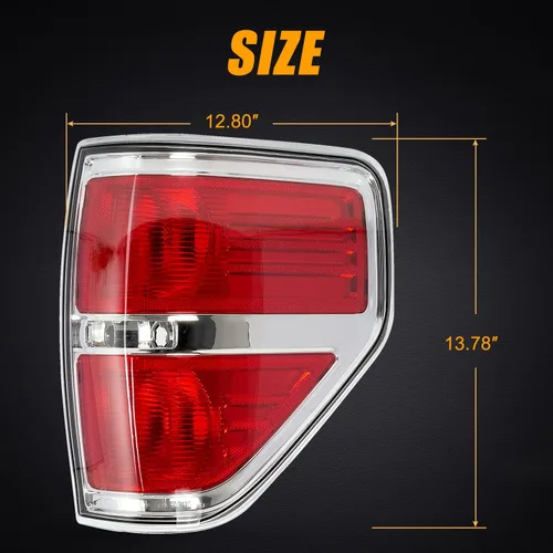 Miniatura 2 de RANSOTO F150 Luz Trasera Derecha Compatible con Ford F-150 2009 2010 2011 2012 2013 2014 Lámpara de Freno Trasera de Pasajero con Acabado en Cromo