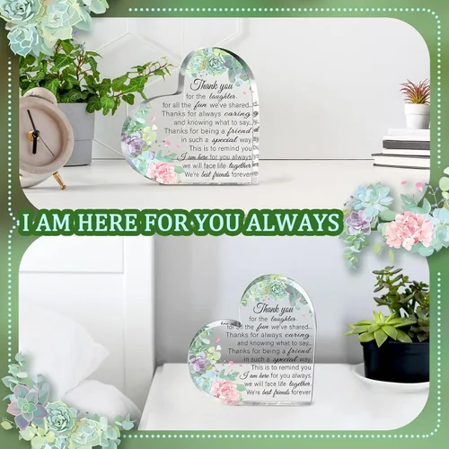 Miniatura 6 de Regalos de amistad para mujeres, placa acrílica de corazón de 0.55 de grosor, regalo de cumpleaños para mejor amiga, regalo de cumpleaños para ella