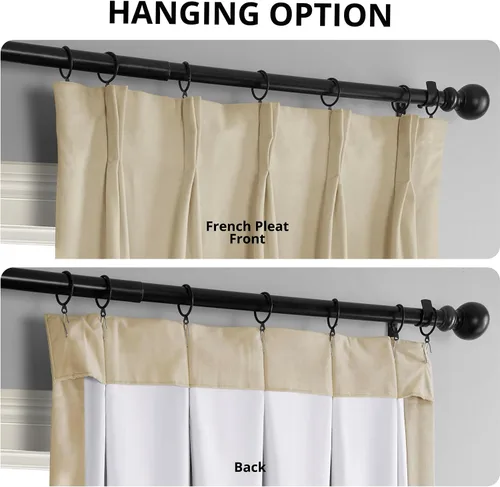 Miniatura 5 de HPD Half Price Drapes Cortinas Opacas de Terciopelo - 96 Pulgadas de Largo 1 Panel Cortina Opaca con Pliegues Signature para Sala de Estar y Tierra