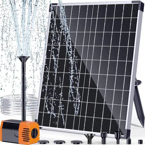 Miniatura 16 de POPOSOAP Bomba de Agua Solar 12W, Bomba de Fuente Solar de Agua con Bomba Sumergible de Estanque de 160GPH de Flujo Ajustable para Fuente Solar