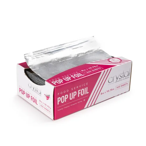 Crystal by crystalware FPU9103000B - Hojas emergentes de papel de aluminio de alta calidad, 9 x 10.75 pulgadas, 500 hojas