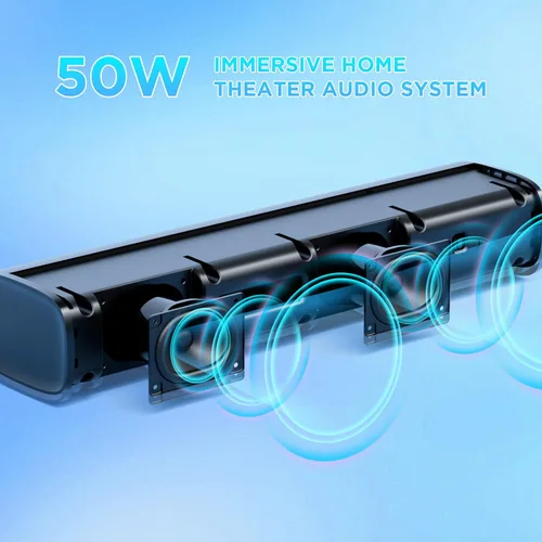 Miniatura 8 de MZEIBO Barra de sonido, barra de sonido de 50 W para Smart TV Bluetooth 5.3 altavoz de 17 pulgadas con ARC/óptica/AUX conexión envolvente para cine