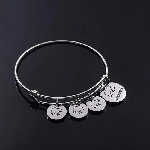 Miniatura 4 de GDKASRNY Pulsera de oso de mamá con brazalete ajustable de 1, 2, 3 cachorros, regalo para mamá
