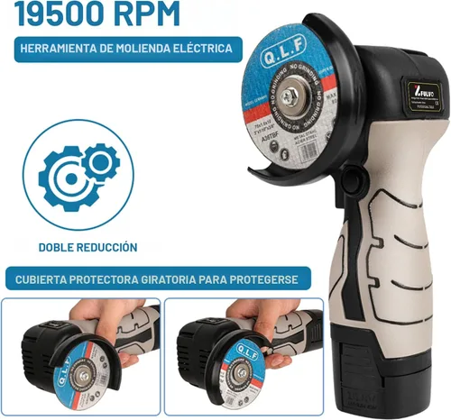 Miniatura 3 de ZFULVO Kit de amoladora angular de cepillo inalámbrico, mini herramienta de molienda angular eléctrica de 19500 rpm con 2 baterías de 16.8 V 2000