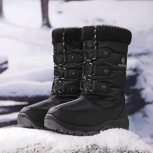 Miniatura 7 de DREAM PAIRS Botas de nieve de invierno antideslizantes con forro de piel sintética hasta la rodilla para niños y niñas