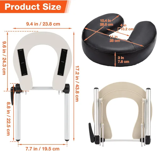 Miniatura 6 de Udefineit Mesa de masaje ajustable, cuna y almohada, mesa de masaje de spa, cama o silla, plataforma para reposacabezas con almohada facial, kit