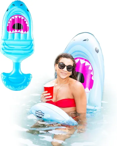 Miniatura 3 de BigMouth Saddle Style Pool Floatie, Inflatable Ride-On Seat - Straddle, Sit, Then Float
