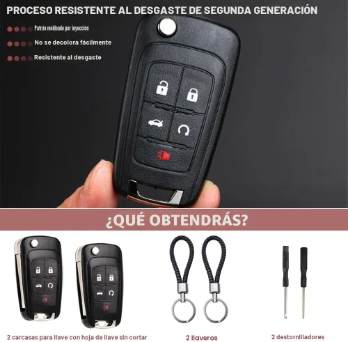 Miniatura 7 de Caja de llavero de reemplazo de 5 botones para Chevy Cruze Camaro Impala Equinox GMC Terrain Buick Regal Lacrosse 2010 2011 2012 2013 2014 2015 2016